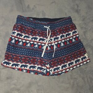 Chubbies Unisex Small Flannel Pajama Shorts Holiday Bear Fair Isle Fleece